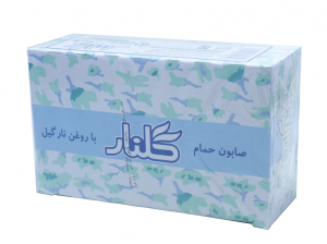 عکس دوربری شده یک بسته صابون حمام گلنار با روغن نارگیل